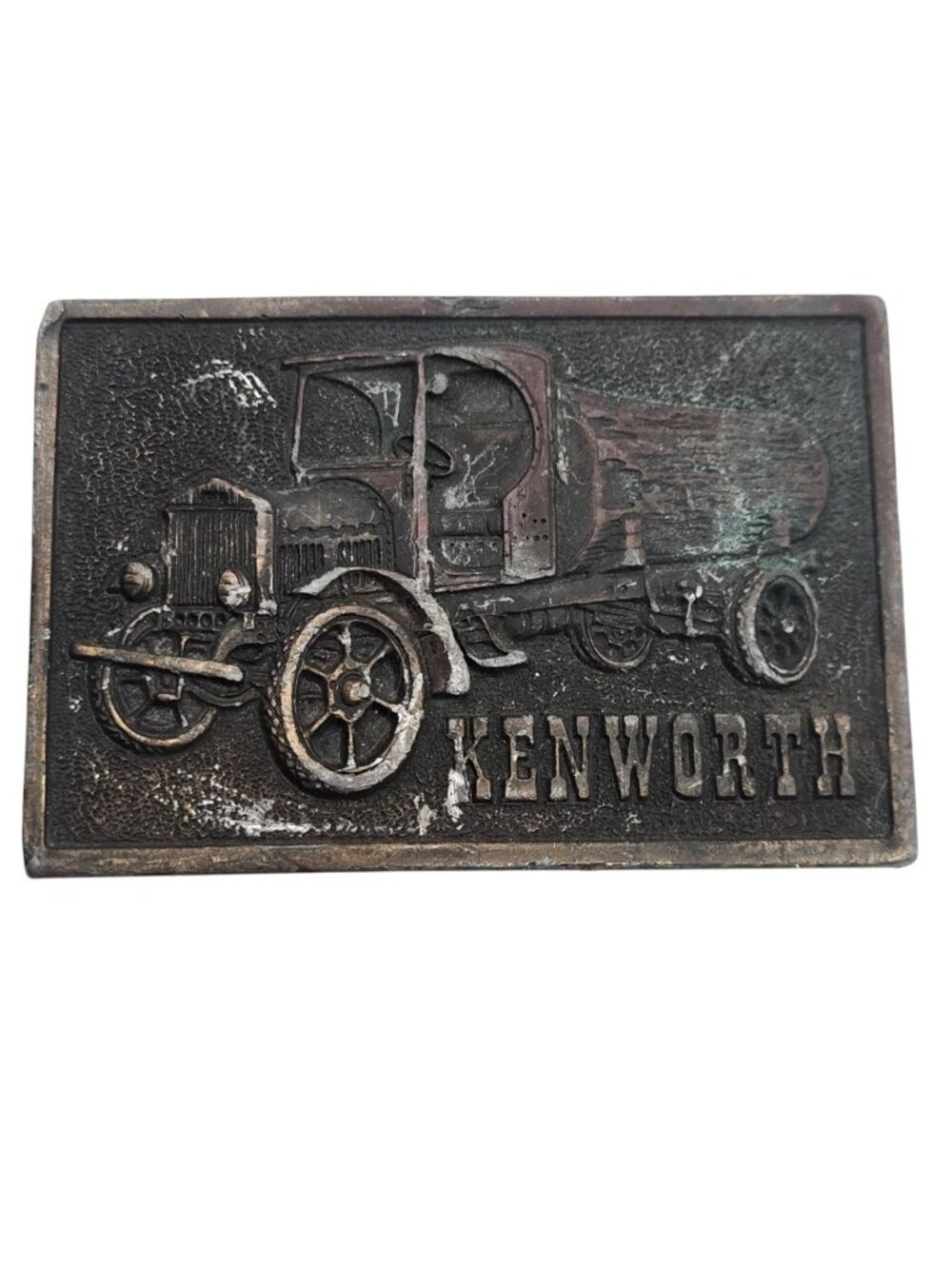 Vintage Kenworth Belt Buckle Distressed 1976 Log Truck Trucker Western Wear